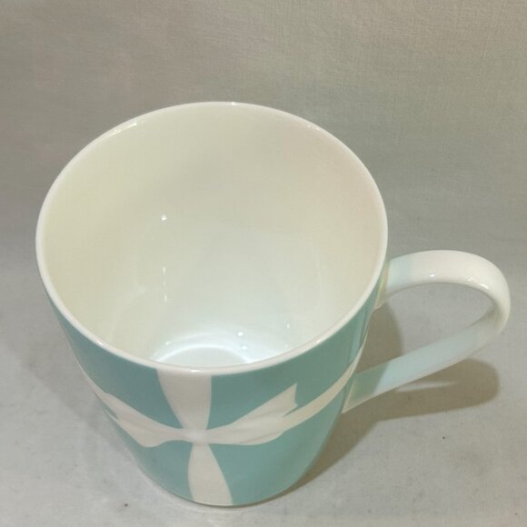 Tiffany and Co. Mug Cup Blue with Embossed Bow White Ribbon - Picture 5 of 7